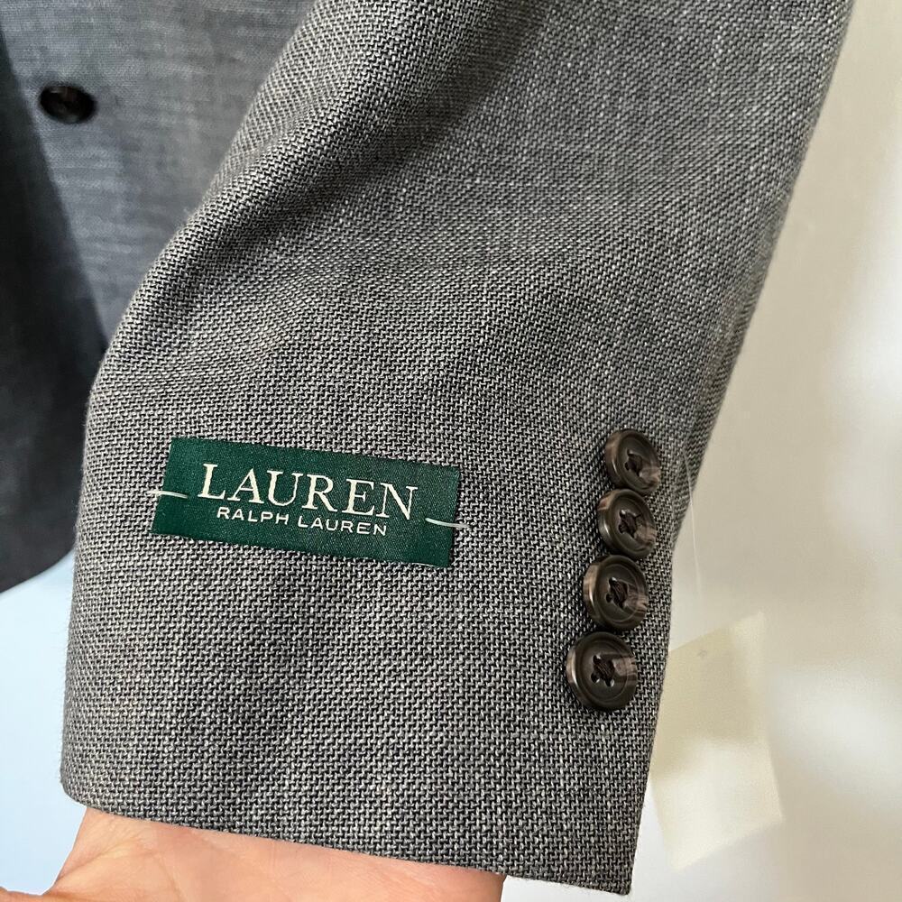 Lauren Ralph Lauren UltraFlex Heathered Blazer Size 40 Gray Classic Men’s NWT - Picture 6 of 13